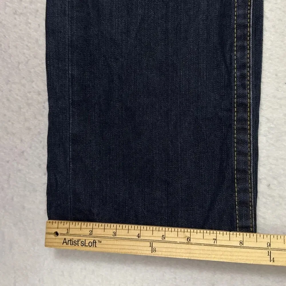 True Religion Mens Jeans Size 38 Blue Slim Straight Flap Pocket Denim Vintage